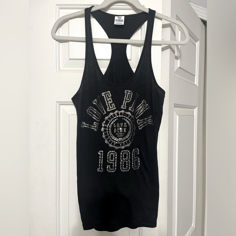 Victoria’s Secret Black studded Racerback tank top